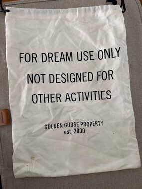 Golden Goose White Dust Bag with Black Lettering